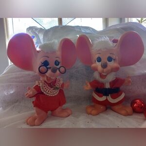Vintage Christmas Mouse Figurines